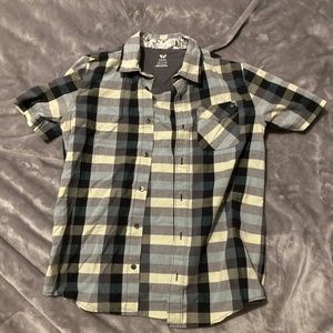 Boys Button Down Shirt - Size 12-14 Lg from Shaun White w/ Flannel Grid Pattern